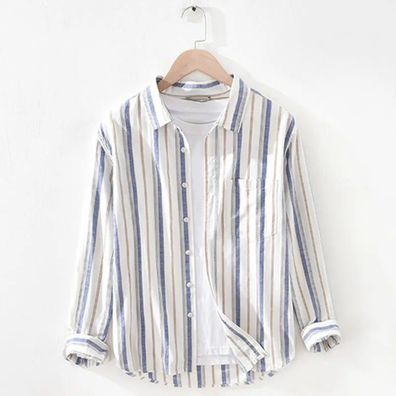 Japan Style Men Cotton Shirt