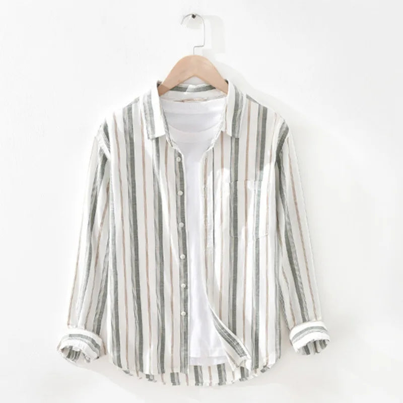 Japan Style Men Cotton Shirt