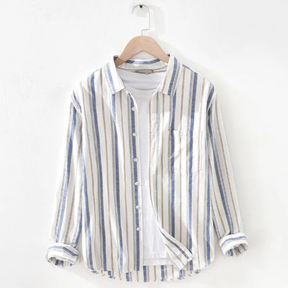 Japan Style Men Cotton Shirt