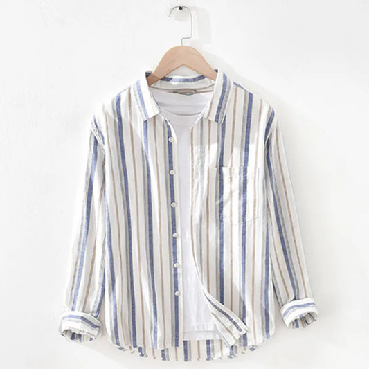 Japan Style Men Cotton Shirt