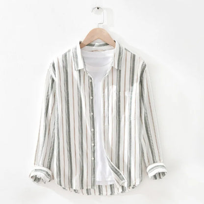 Japan Style Men Cotton Shirt
