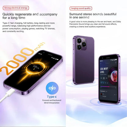 Mini iPhone Small Pocket Cellphone(64GB Storage + 3GB RAM)